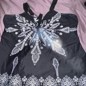 Black tankini bathing suit top